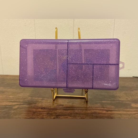 A Very Beautiful Vintage Rare Sanrio 1993 Hearts Purple Sparkle Pencil Box - Picture 3 of 4